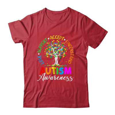 Autism Love Accept Support Autistic Autism Awareness Tree Shirt & Hoodie | teecentury