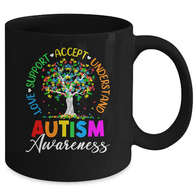 Autism Love Accept Support Autistic Autism Awareness Tree Mug | teecentury