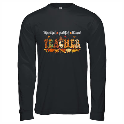 Autumn Fall Outfit Teacher Thankful Grateful Blessed Pumpkin Shirt & Hoodie | teecentury