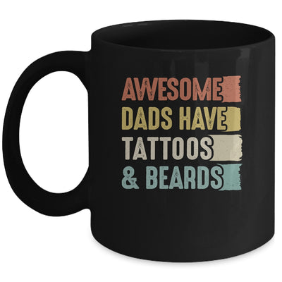 Awesome Dads Have Tattoos And Beards Fathers Day Vinage Mug | teecentury