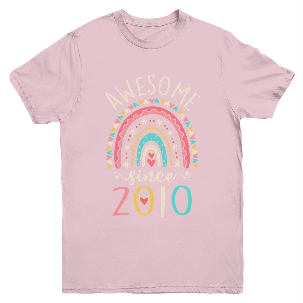 Awesome Since 2010 12th Birthday Rainbow Born In 2010 Youth Shirt | teecentury