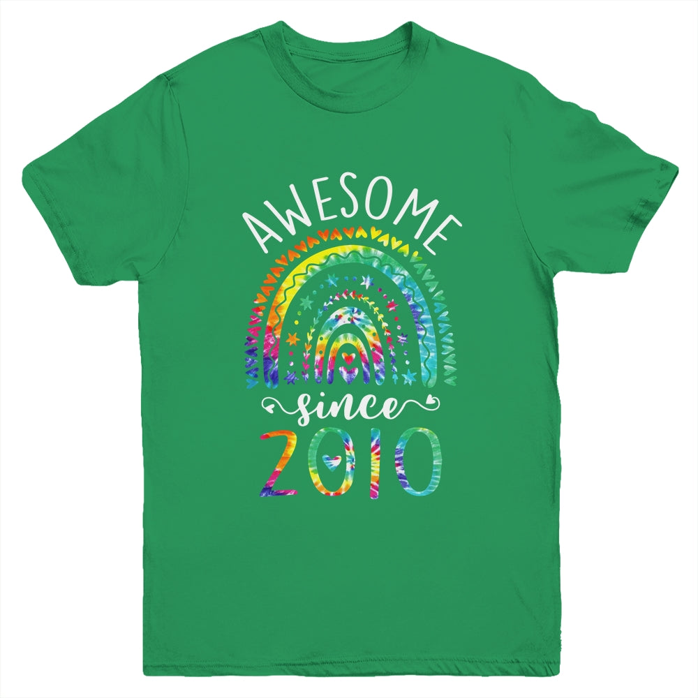 Awesome Since 2010 12th Birthday Rainbow Girl Tie Dye Youth Shirt | teecentury