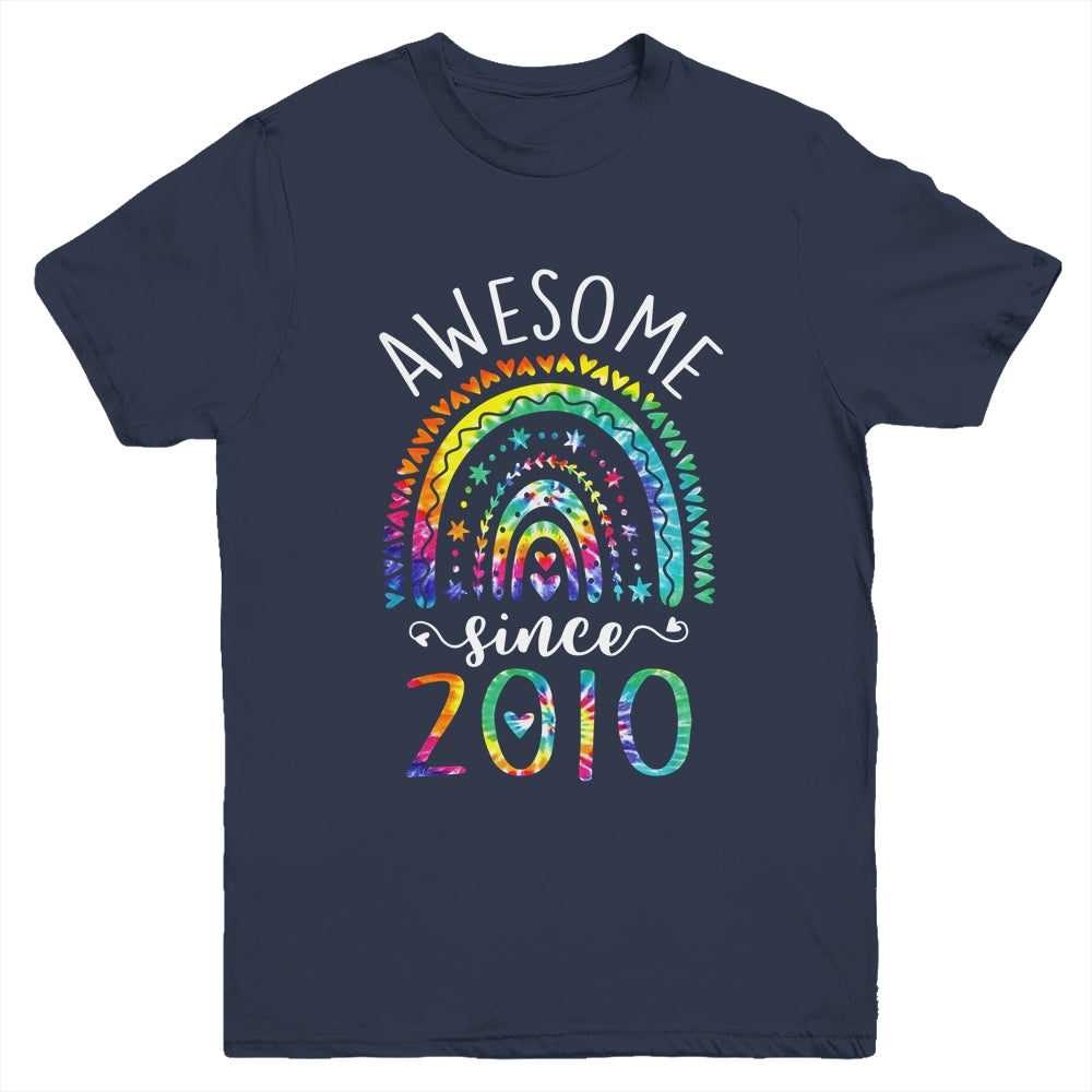 Awesome Since 2010 12th Birthday Rainbow Girl Tie Dye Youth Shirt | teecentury