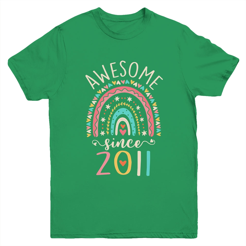 Awesome Since 2011 11th Birthday Rainbow Born In 2011 Youth Shirt | teecentury