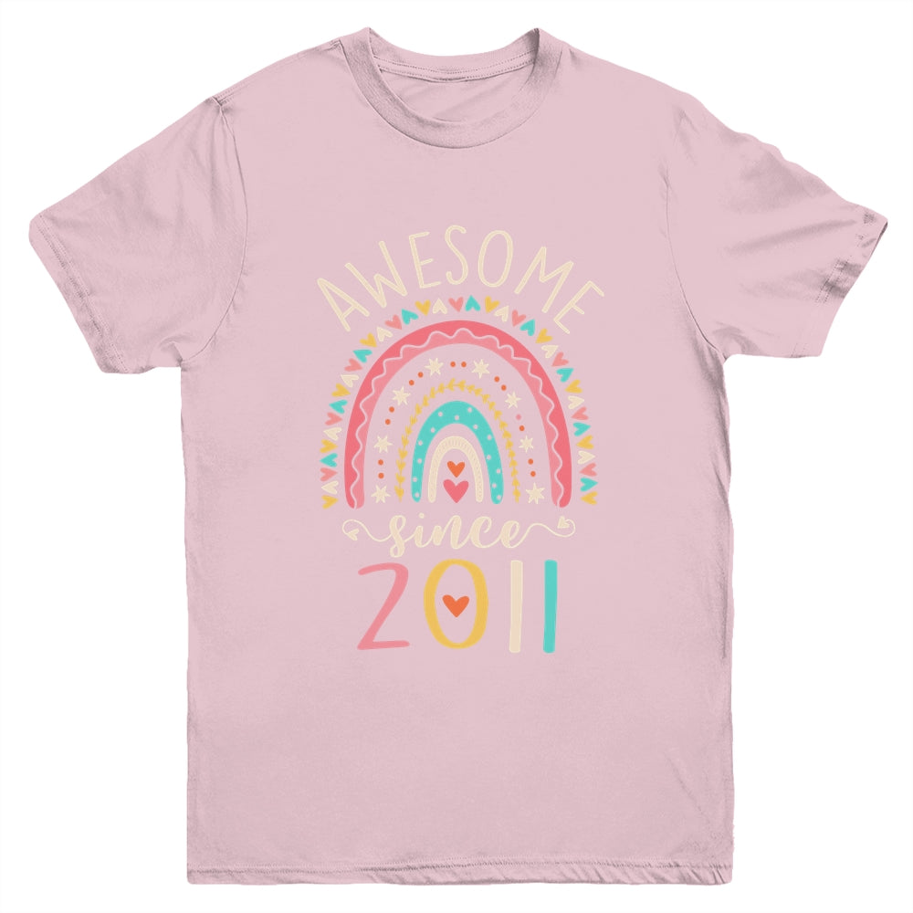 Awesome Since 2011 11th Birthday Rainbow Born In 2011 Youth Shirt | teecentury