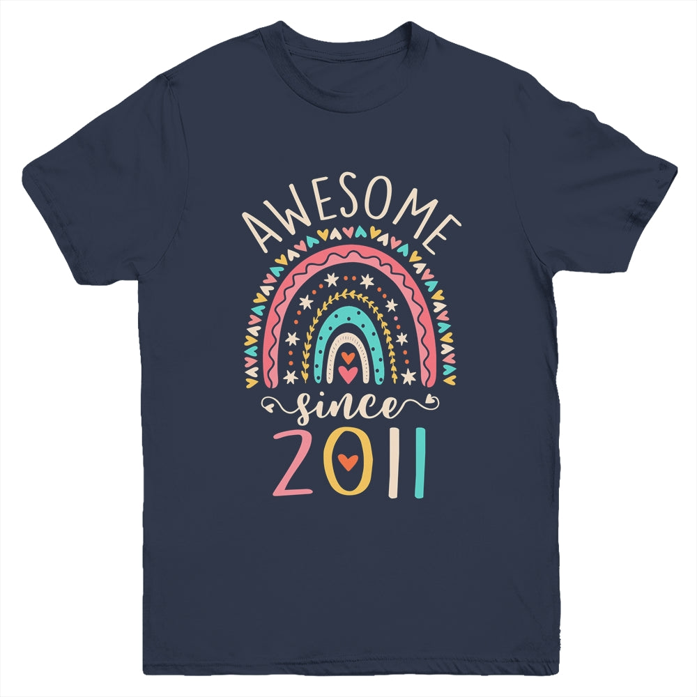 Awesome Since 2011 11th Birthday Rainbow Born In 2011 Youth Shirt | teecentury