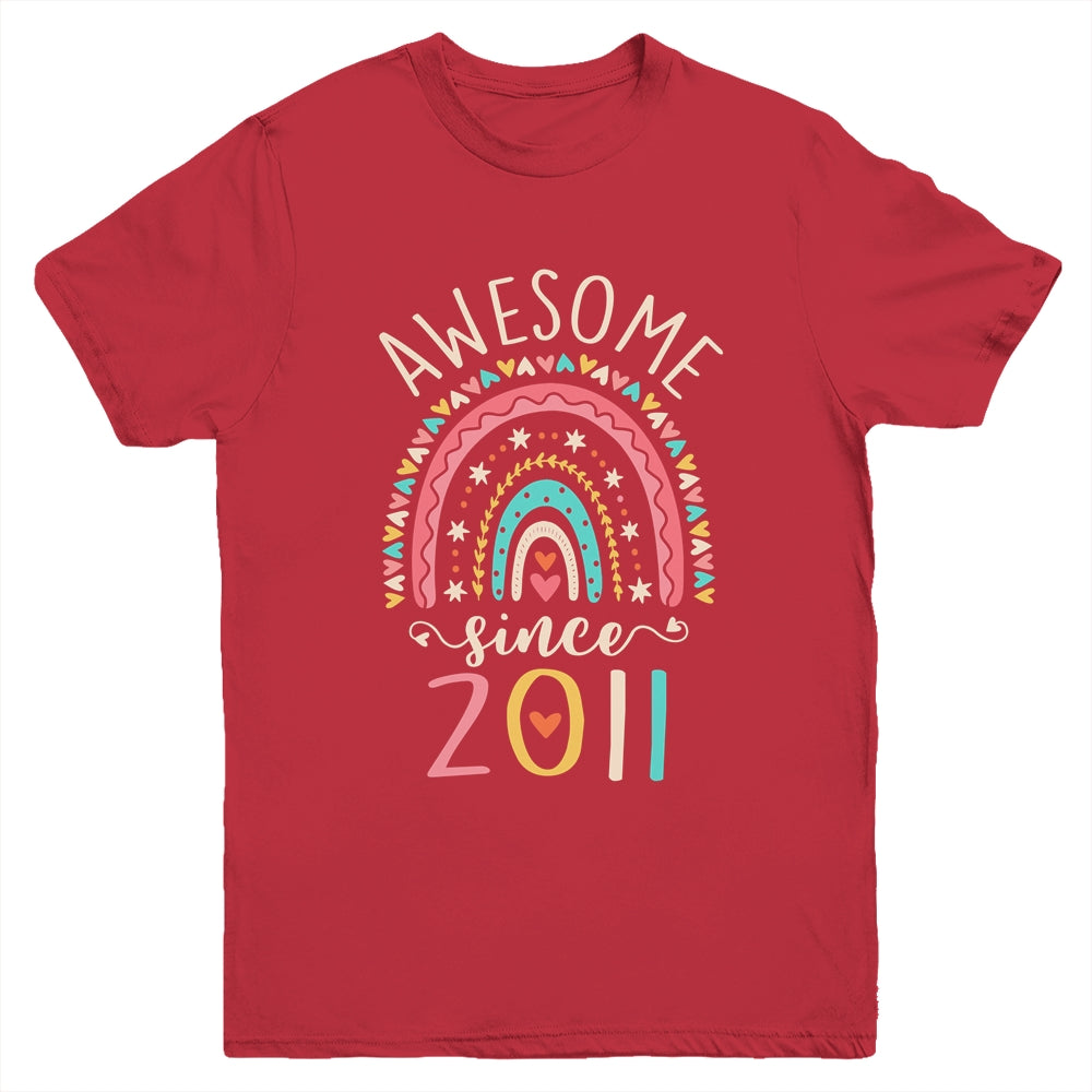 Awesome Since 2011 11th Birthday Rainbow Born In 2011 Youth Shirt | teecentury