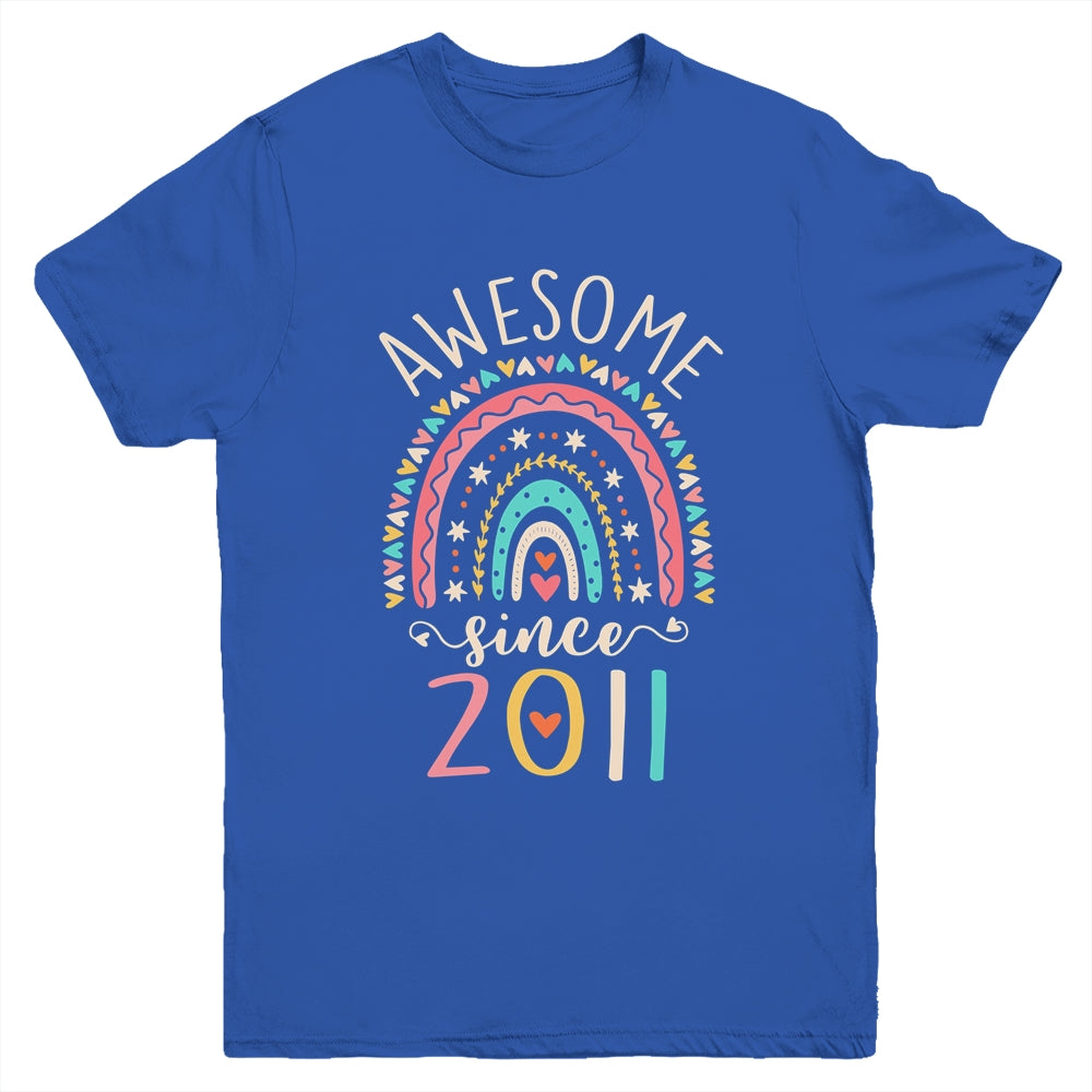 Awesome Since 2011 11th Birthday Rainbow Born In 2011 Youth Shirt | teecentury