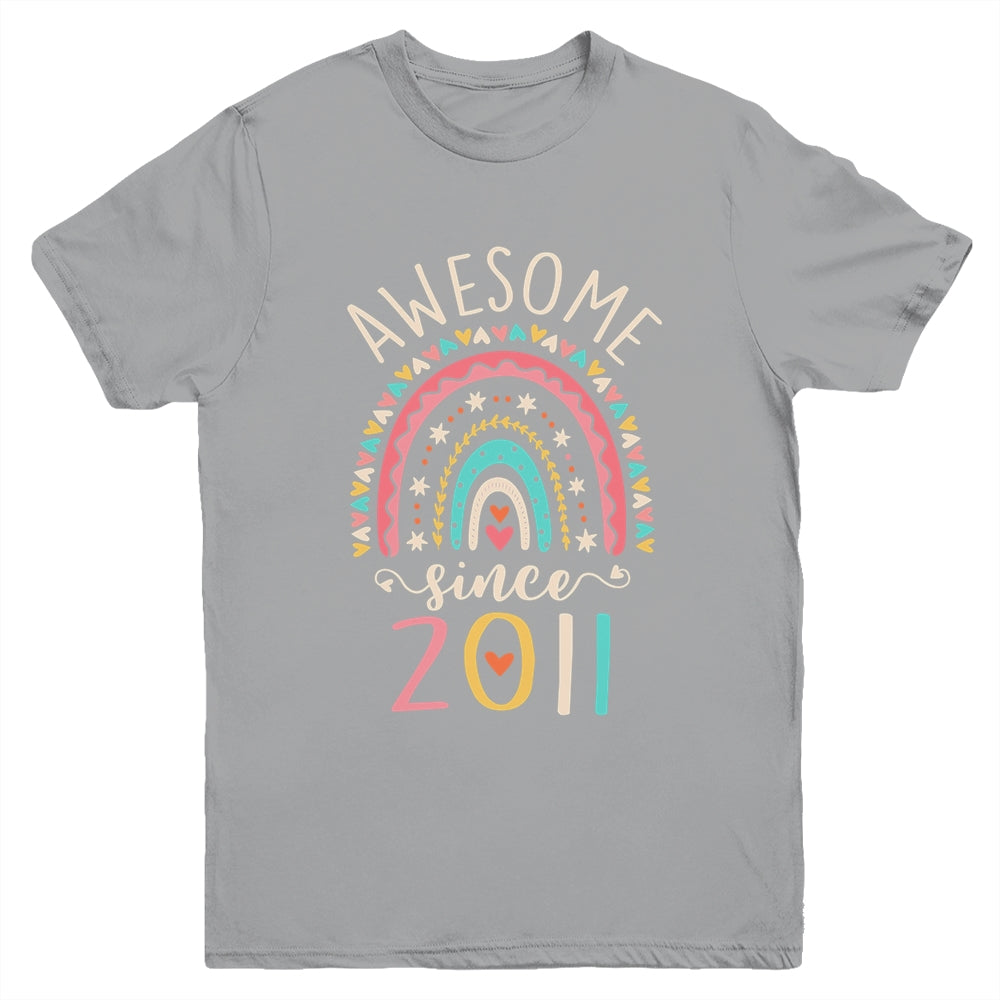 Awesome Since 2011 11th Birthday Rainbow Born In 2011 Youth Shirt | teecentury