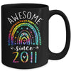 Awesome Since 2011 11th Birthday Rainbow Girl Tie Dye Mug | teecentury