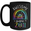 Awesome Since 2011 11th Birthday Rainbow Girl Tie Dye Mug | teecentury