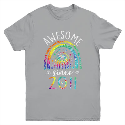 Awesome Since 2011 11th Birthday Rainbow Girl Tie Dye Youth Shirt | teecentury