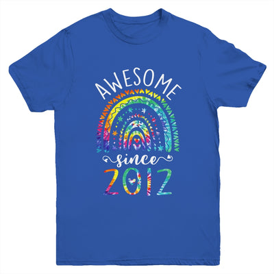 Awesome Since 2012 10th Birthday Rainbow Girl Tie Dye Youth Shirt | teecentury