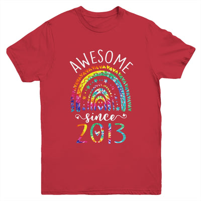 Awesome Since 2013 9th Birthday Rainbow Girl Tie Dye Youth Shirt | teecentury