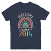 Awesome Since 2014 8th Birthday Rainbow Born In 2014 Youth Shirt | teecentury