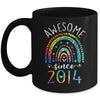 Awesome Since 2014 8th Birthday Rainbow Girl Tie Dye Mug | teecentury