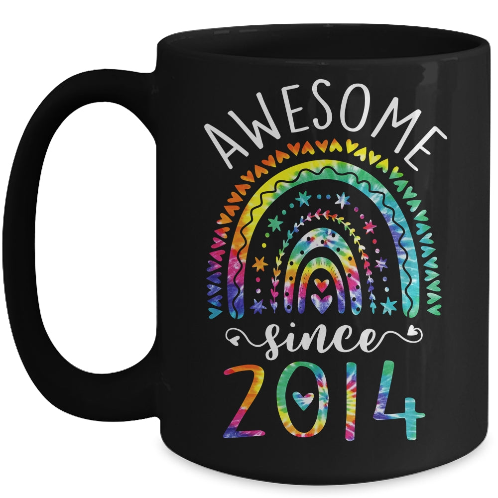 Awesome Since 2014 8th Birthday Rainbow Girl Tie Dye Mug | teecentury
