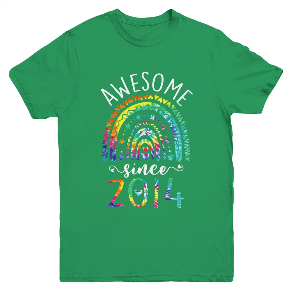 Awesome Since 2014 8th Birthday Rainbow Girl Tie Dye Youth Shirt | teecentury