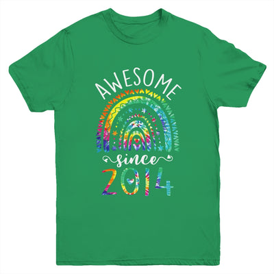 Awesome Since 2014 8th Birthday Rainbow Girl Tie Dye Youth Shirt | teecentury