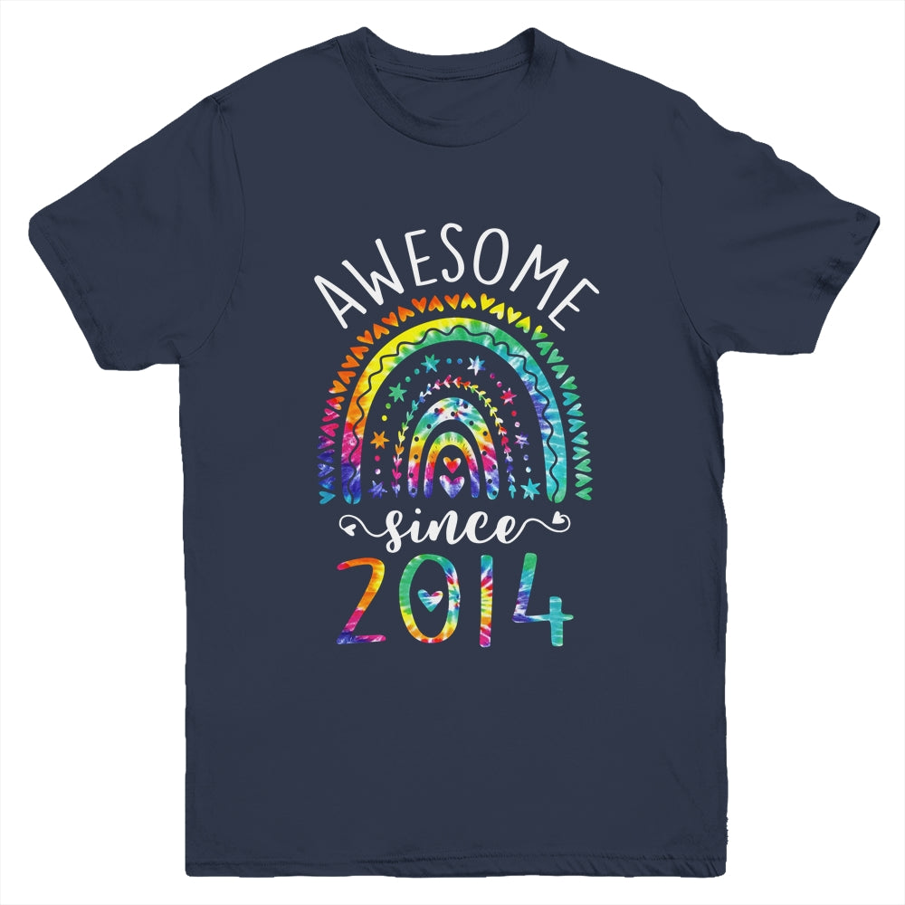 Awesome Since 2014 8th Birthday Rainbow Girl Tie Dye Youth Shirt | teecentury