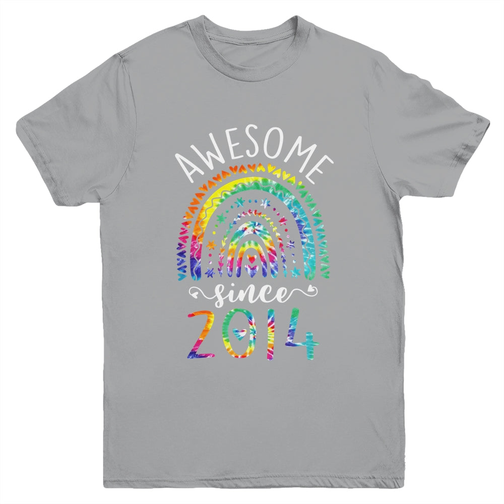 Awesome Since 2014 8th Birthday Rainbow Girl Tie Dye Youth Shirt | teecentury