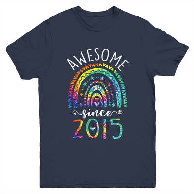 Awesome Since 2015 7th Birthday Rainbow Girl Tie Dye Youth Shirt | teecentury