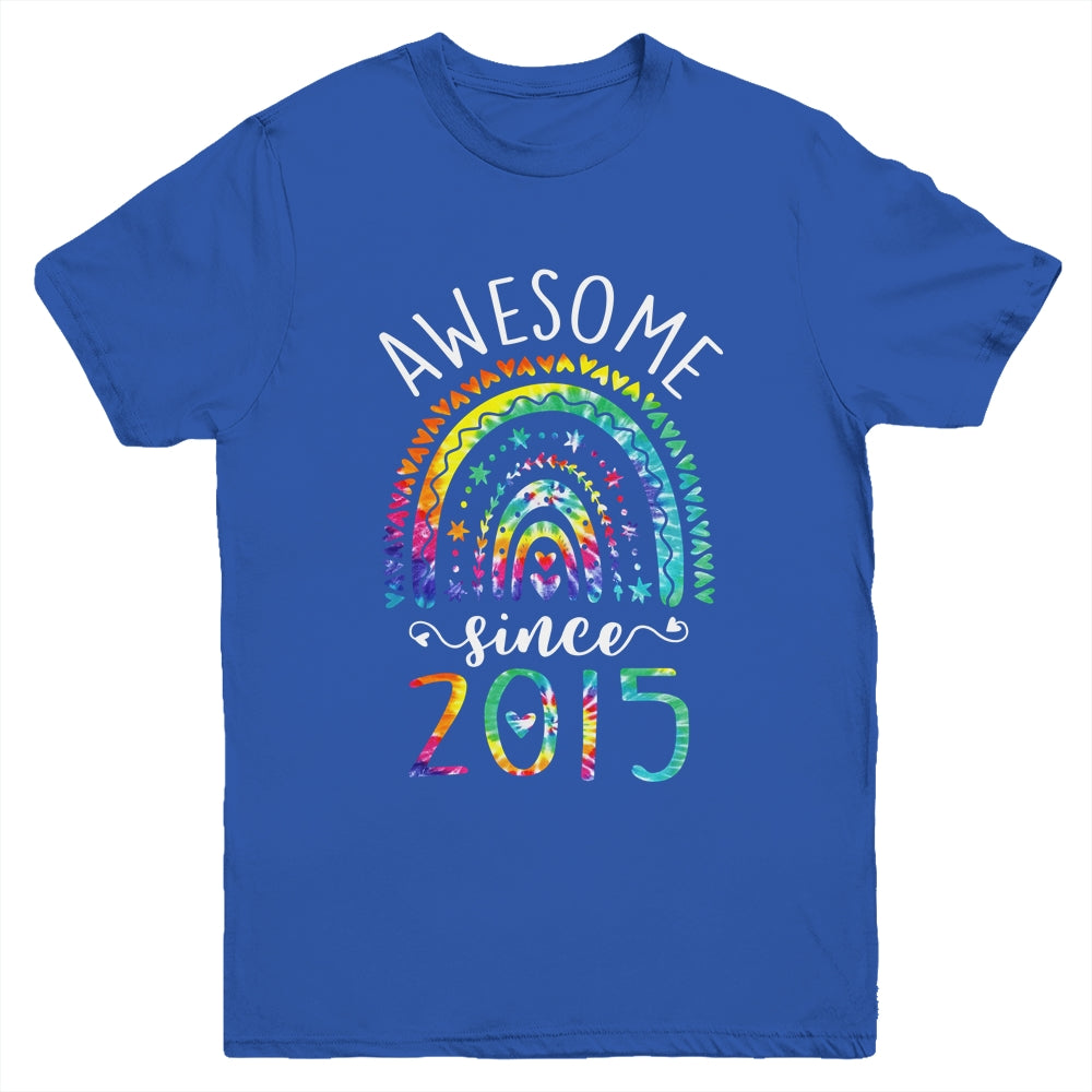 Awesome Since 2015 7th Birthday Rainbow Girl Tie Dye Youth Shirt | teecentury