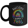 Awesome Since 2016 6th Birthday Rainbow Girl Tie Dye Mug | teecentury