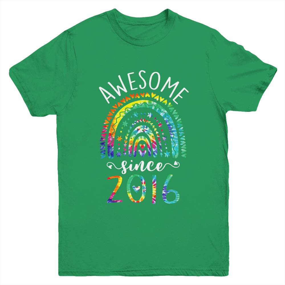 Awesome Since 2016 6th Birthday Rainbow Girl Tie Dye Youth Shirt | teecentury