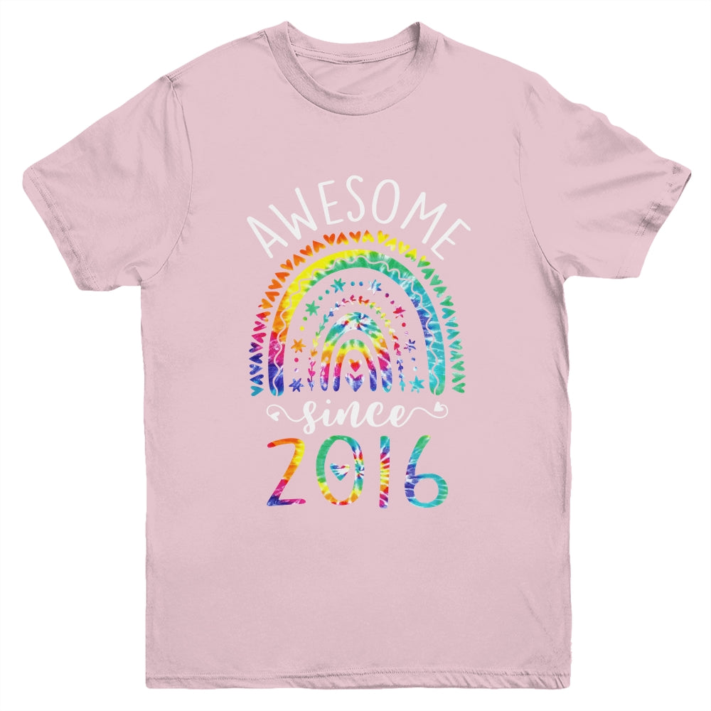 Awesome Since 2016 6th Birthday Rainbow Girl Tie Dye Youth Shirt | teecentury