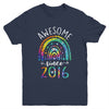 Awesome Since 2016 6th Birthday Rainbow Girl Tie Dye Youth Shirt | teecentury