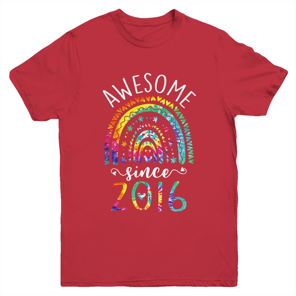 Awesome Since 2016 6th Birthday Rainbow Girl Tie Dye Youth Shirt | teecentury