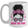 Back The Pink Breast Cancer Awareness Messy Bun Pink Ribbon Mug | teecentury