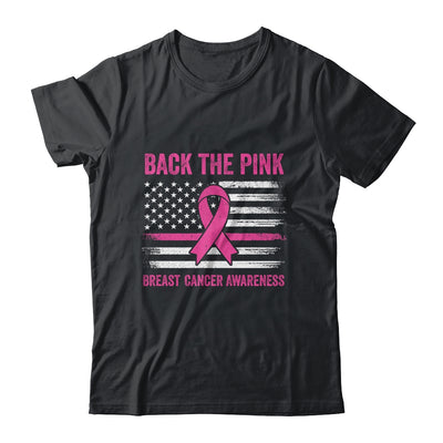 Back The Pink Ribbon American Flag Breast Cancer Awareness T-Shirt & Hoodie | Teecentury.com