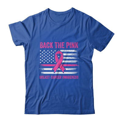 Back The Pink Ribbon American Flag Breast Cancer Awareness T-Shirt & Hoodie | Teecentury.com