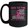 Back The Pink Ribbon American Flag Breast Cancer Awareness Mug Coffee Mug | Teecentury.com