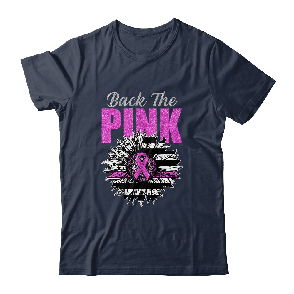 Back The Pink Ribbon Sunflower Flag Breast Cancer Awareness T-Shirt & Hoodie | Teecentury.com