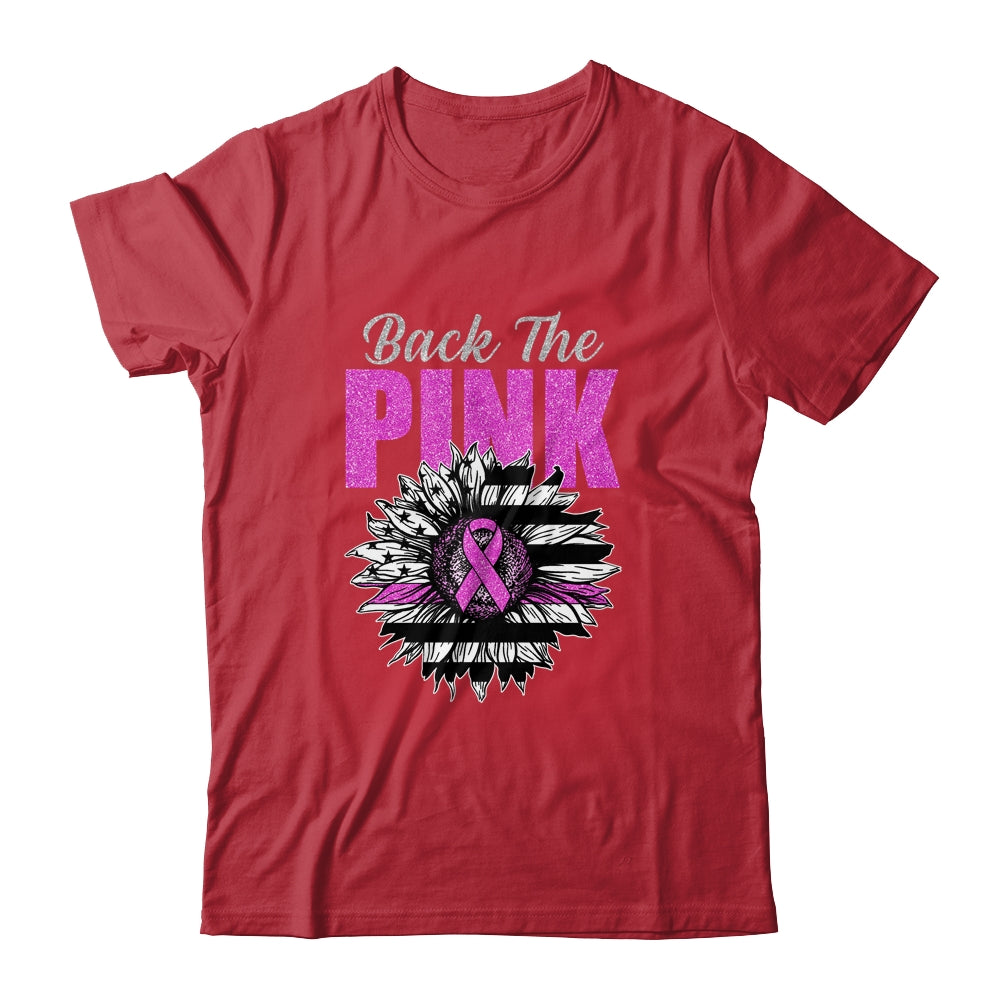 Back The Pink Ribbon Sunflower Flag Breast Cancer Awareness T-Shirt & Hoodie | Teecentury.com