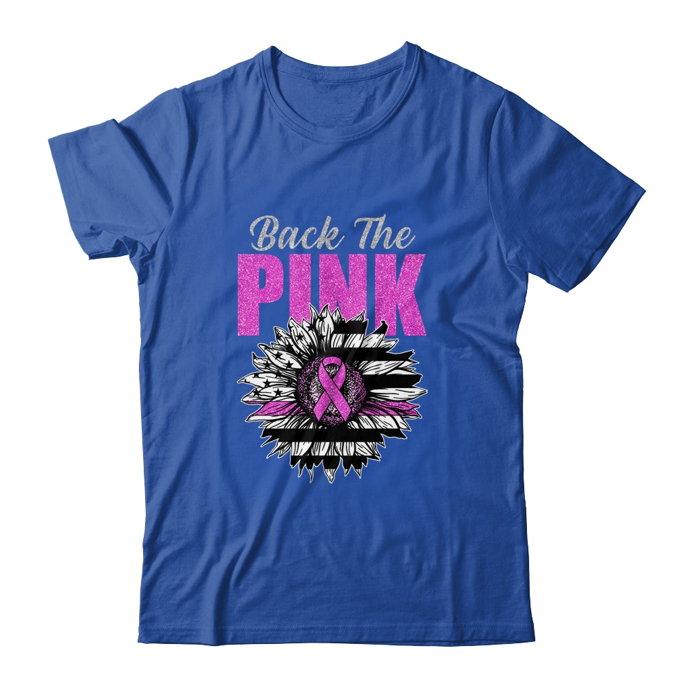 Back The Pink Ribbon Sunflower Flag Breast Cancer Awareness T-Shirt & Hoodie | Teecentury.com