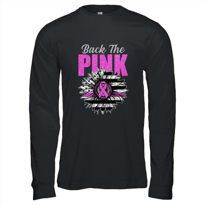 Back The Pink Ribbon Sunflower Flag Breast Cancer Awareness T-Shirt & Hoodie | Teecentury.com