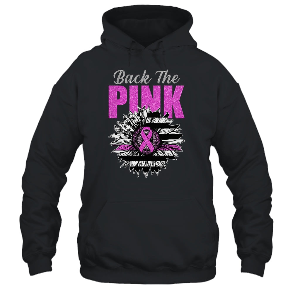 Back The Pink Ribbon Sunflower Flag Breast Cancer Awareness T-Shirt & Hoodie | Teecentury.com