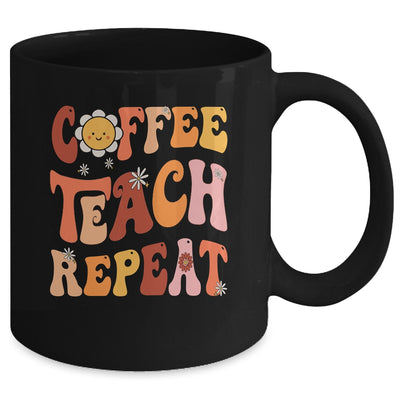 Back To School Coffee Teach Repeat Teacher Life Motivational Mug | teecentury