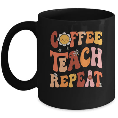 Back To School Coffee Teach Repeat Teacher Life Motivational Mug | teecentury