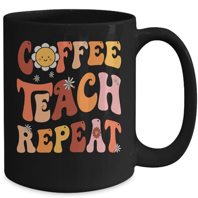 Back To School Coffee Teach Repeat Teacher Life Motivational Mug | teecentury