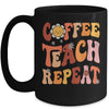 Back To School Coffee Teach Repeat Teacher Life Motivational Mug | teecentury