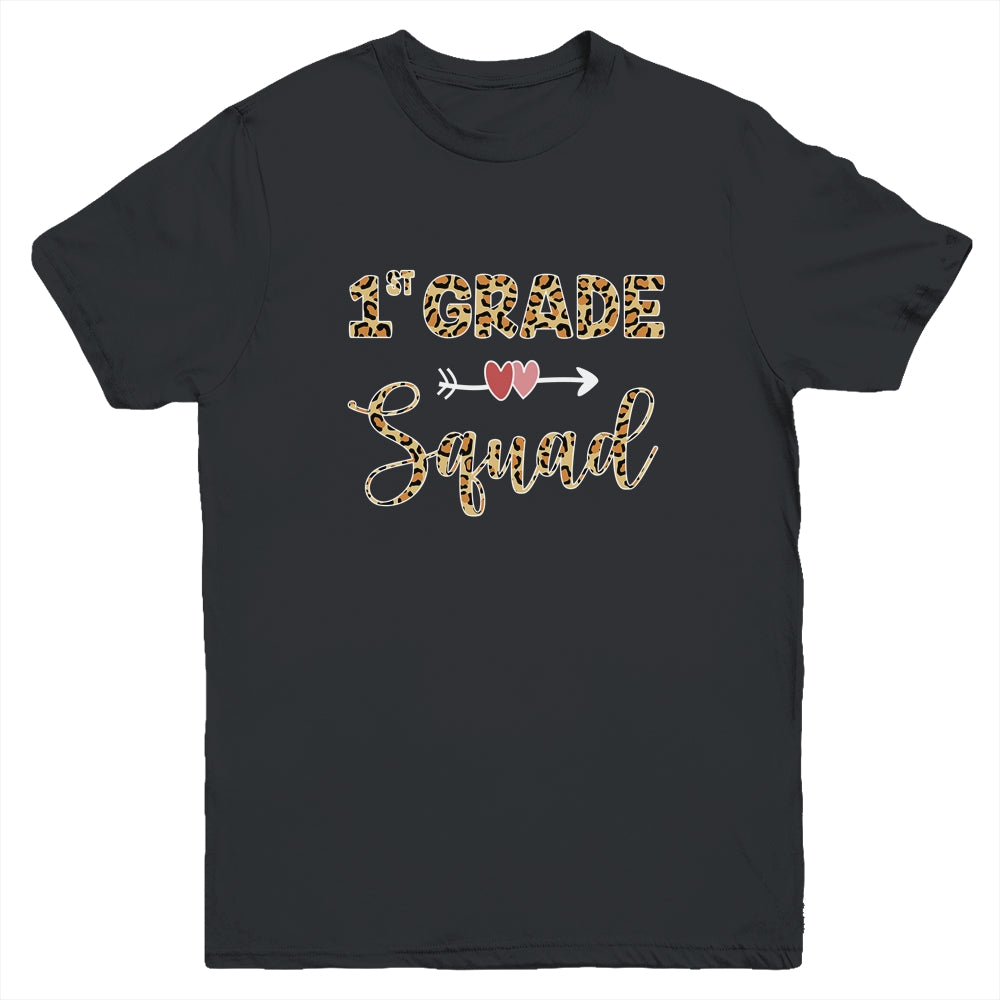 Back To School First Grade 1st Grade Squad Leopard Student Youth Youth Shirt | Teecentury.com