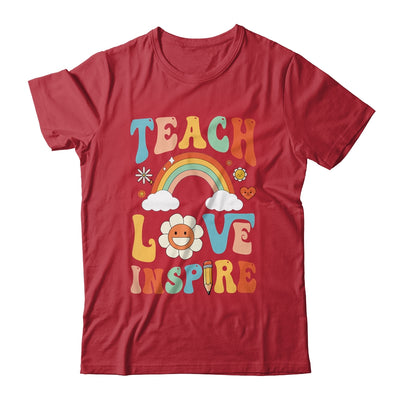 Back To School Teach Love Inspire Retro Teachers Shirt & Tank Top | teecentury