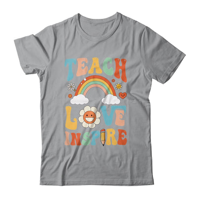 Back To School Teach Love Inspire Retro Teachers Shirt & Tank Top | teecentury