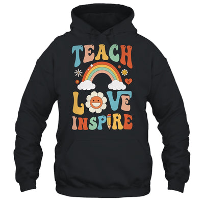 Back To School Teach Love Inspire Retro Teachers Shirt & Tank Top | teecentury