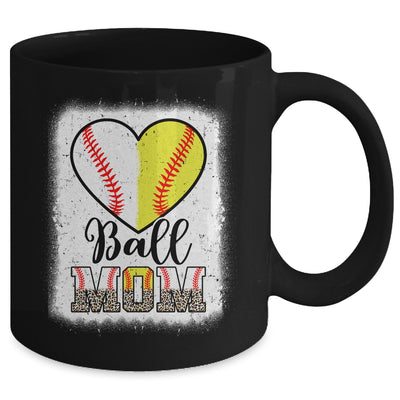 Ball Mom Heart Baseball Softball Mama Mothers Day Mug | teecentury